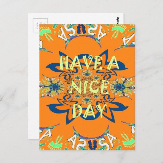 Levendige wensen: heb een mooie dag Art Print Desi Briefkaart (Voorkant / Achterkant)