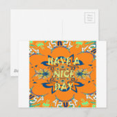 Levendige wensen: heb een mooie dag Art Print Desi Briefkaart (Voorkant / Achterkant)