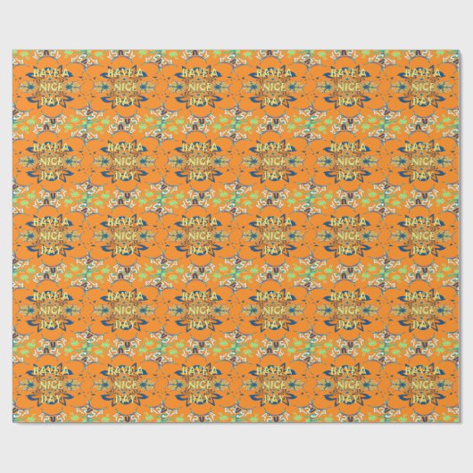 Levendige wensen: heb een mooie dag Art Print Desi Cadeaupapier (Vlak)