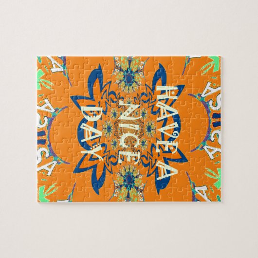 Levendige wensen: heb een mooie dag Art Print Desi Legpuzzel (Horizontaal)