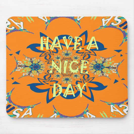 Levendige wensen: heb een mooie dag Art Print Desi Muismat (Voorkant)