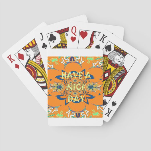 Levendige wensen: heb een mooie dag Art Print Desi Pokerkaarten (Achterkant)