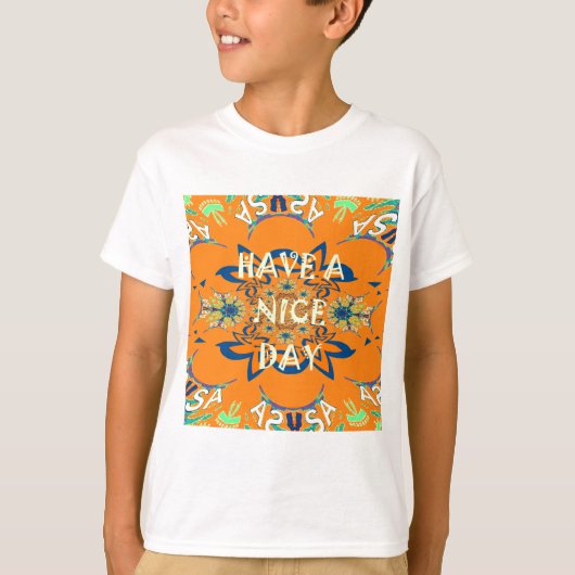 Levendige wensen: heb een mooie dag Art Print Desi T-shirt (Voorkant)