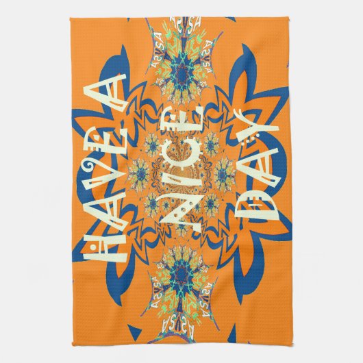 Levendige wensen: heb een mooie dag Art Print Desi Theedoek (Verticaal)