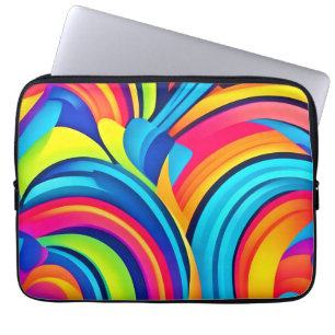 Levendige wervelende Abstracte kunst Laptop Sleeve