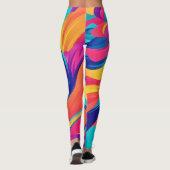 Levendige Wervelende Abstracte Kunst Leggings (Achterkant)