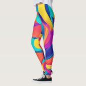 Levendige Wervelende Abstracte Kunst Leggings (Links)