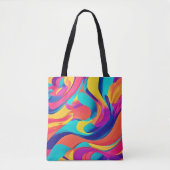 Levendige Wervelende Abstracte Kunst Tote Bag (Voorkant)