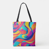 Levendige Wervelende Abstracte Kunst Tote Bag (Achterkant)