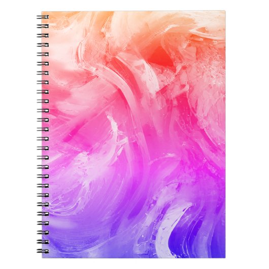 Levendige wervelende lichte kleuren notitieboek (Voorkant)