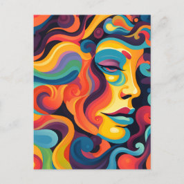 Levendige werveling van emoties briefkaart