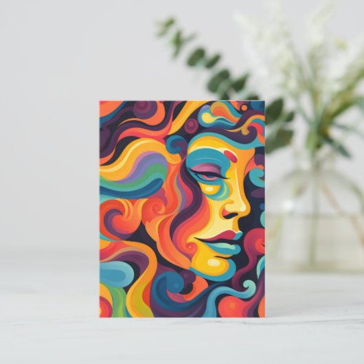 Levendige werveling van emoties briefkaart (Staand voorkant)