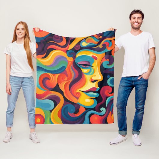 Levendige werveling van emoties fleece deken (In situ)