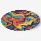 Levendige werveling van emoties papieren bordje (Gekanteld)