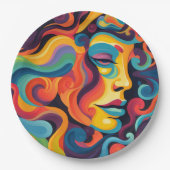 Levendige werveling van emoties papieren bordje (Voorkant)