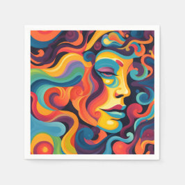 Levendige werveling van emoties servet