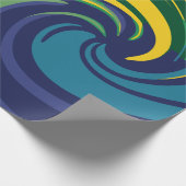 Levendige werveling van groen, geel en blauw cadeaupapier (Hoek)