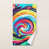 Levendige werveling van kleuren Abstracte kunst Bad Handdoek (Handdoek)