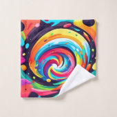 Levendige werveling van kleuren Abstracte kunst Bad Handdoek (Wasdoekje)