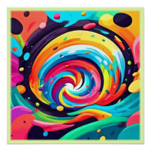 Levendige werveling van kleuren Abstracte kunst