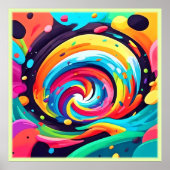 Levendige werveling van kleuren Abstracte kunst Poster (Voorkant)