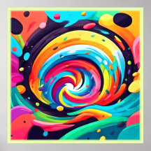 Levendige werveling van kleuren Abstracte kunst