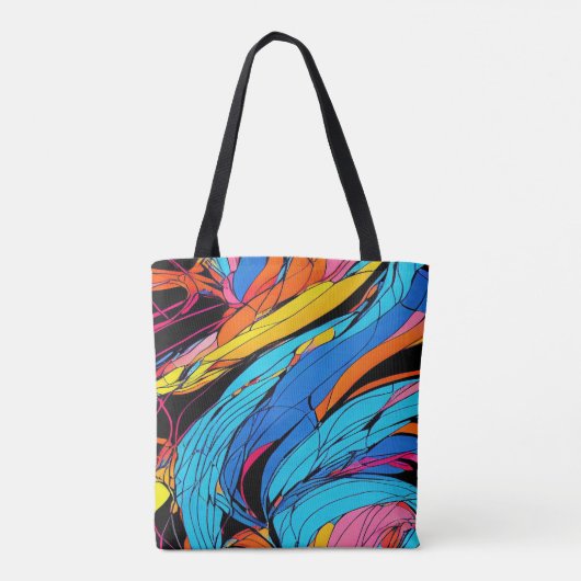 Levendige wervelingen All-Over Print Abstracte Can Tote Bag (Achterkant)
