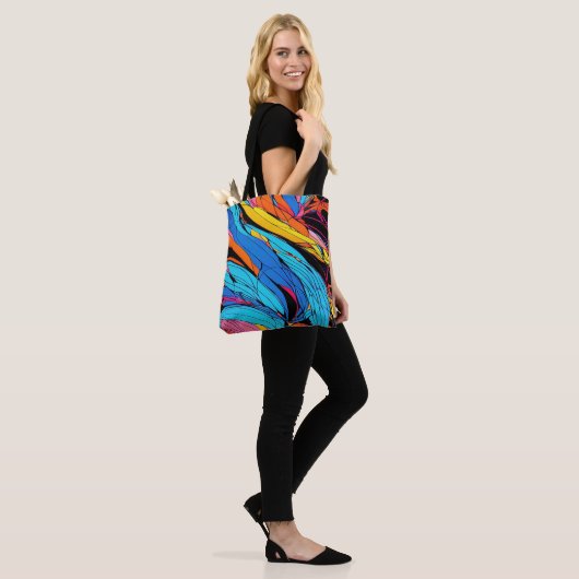 Levendige wervelingen All-Over Print Abstracte Can Tote Bag (Op model)