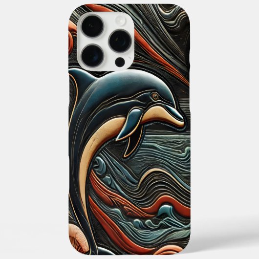 Levendige wervelingen Dolfijn Relief Case-Mate iPhone Case (Achterkant)