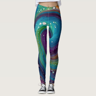 "LEVENDIGE WERVELINGEN: EEN BOEIEND MARMEREND DIPO LEGGINGS
