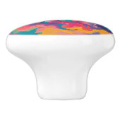 Levendige wervelingen van kleur dynamisch patroon keramische knop (Zijkant)