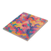 Levendige wervelingen van kleur dynamisch patroon tegeltje (Zijkant)