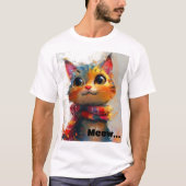 Levendige Whiskers: kleurrijke Cat Art T-shirt (Voorkant)