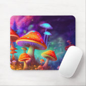 Levendige Wild Psychedelic Mushroom Illustratie Muismat (Met muis)