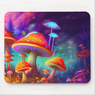 Levendige Wild Psychedelic Mushroom Illustratie Muismat
