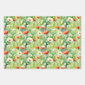 Levendige Wildbloemen Elegante Waterverf Inpakpapier Vel (Voorkant)