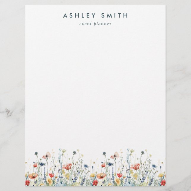 Levendige Wilde Bloem Briefhoofd (Voorkant)