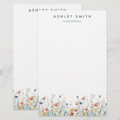 Levendige Wilde Bloem Briefpapier (Voorkant / Achterkant)