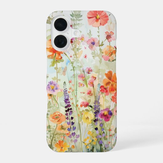 Levendige Wilde Bloem iPhone 16 Hoesje (Achterkant)