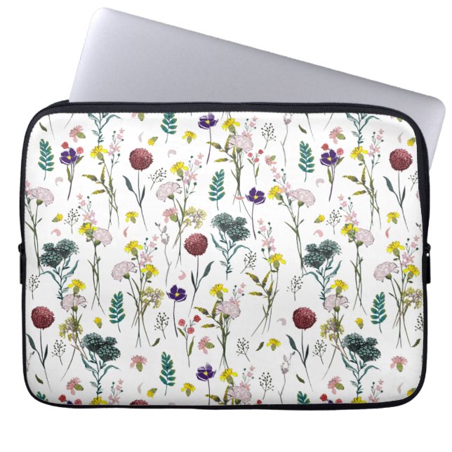Levendige Wilde Bloem Laptop Sleeve (Voorkant)