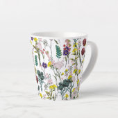 Levendige Wilde Bloem Latte Mok (Rechterhoek)