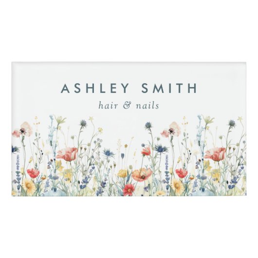 Levendige Wilde Bloem Naambadge (Voorkant)