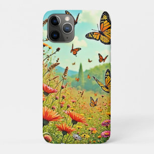 Levendige Wilde Bloem Vlinder Vreugde Design Case-Mate iPhone Case