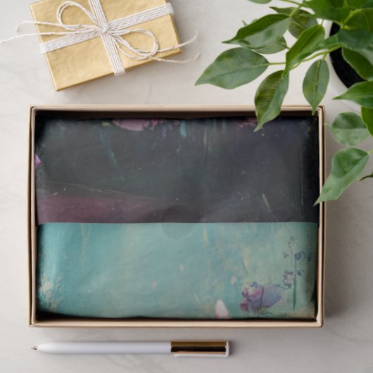 Levendige wilde bloemen, Abstract landschap Tissuepapier (Geschenk)