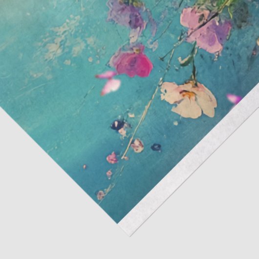 Levendige wilde bloemen, Abstract landschap Tissuepapier (Detail)