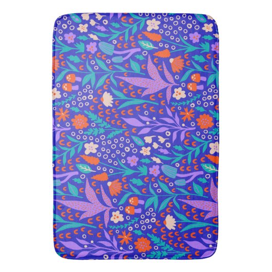 Levendige wilde bloemen badmat (Voorkant Verticaal)