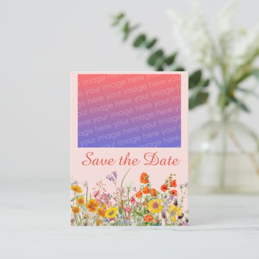 Levendige Wilde Bloemen Briefkaart (Staand voorkant)