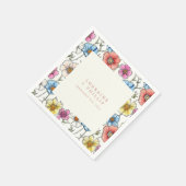 Levendige wilde bloemen bruiloft servet (Hoek)