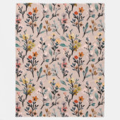 Levendige wilde bloemen Elegant waterverf roze mod Fleece Deken (Voorkant)