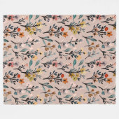 Levendige wilde bloemen Elegant waterverf roze mod Fleece Deken (Voorkant (Horizontaal))